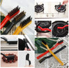 3 Pc Mini Wire Brush Cleaning Kit with brass, nylon, and stainless steel bristles for gas stove and kitchen cleaning.