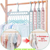 9-Hole Space Saving Clothes Hanger for closet organization to increase storage space for shirts and garments.
