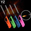 Long-neck extended BBQ and kitchen gas lighter set for candles, stoves, and fire pits in assorted colors.
