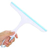 Soft glass scraper wiper for car windows, kitchen, and bathroom cleaning, 25x22cm multipurpose window brush tool.