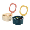 4-grid spice seasoning masala box set for kitchen with storage container jars and included spoons.