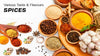 4 grid spice seasoning masala storage box set for kitchen with free spoons for organized cooking and herb storage.