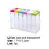 6Pcs set of transparent kitchen spice bottles with colorful lids and tray for moisture-proof condiment storage.