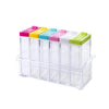 6-piece kitchen spice bottle set with tray, clear plastic seasoning storage jars for moisture-proof salt and spices.