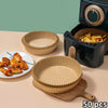 50-piece air fryer disposable paper liners, non-stick parchment paper bowls for easy baking and air frying cleanup.
