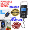 Portable digital hanging scale and hook luggage scale for 10g-50kg accurate weighing, ideal as a pocket kitchen scale.