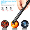 Windproof Electric Arc Lighter for gas stoves and candles, USB rechargeable with power display and long pulse ignition.