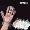 100-Piece Disposable Food Prep Gloves, clear plastic sanitary gloves for cooking, catering, and kitchen hygiene.