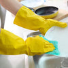 Premium waterproof kitchen dishwashing gloves for heavy-duty household cleaning and non-slip laundry chores.