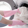 Premium pink waterproof kitchen and laundry cleaning gloves for durable, non-slip housework protection.