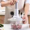 Pump & Chop Pro 1500ML manual vegetable chopper with 3 stainless steel blades for effortless dicing and mincing.