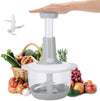 Pump & Chop Pro 1500ML manual vegetable chopper with 3 stainless steel blades for effortless dicing and mincing.