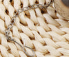 Stainless steel mesh tea infuser ball with hanging chain and hook for loose leaf tea, herbs, and spices.
