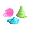 Folding and space saving easy to store silicone funnel, colorful kitchen silicone collapsible funnels set.