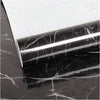 Waterproof black marble self-adhesive wallpaper roll for kitchen cabinets and furniture, 60x200cm heat-resistant vinyl.