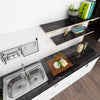 Black marble self-adhesive wallpaper for kitchen countertops and cabinets, waterproof and heat-resistant PVC vinyl film.