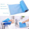 Disposable nonwoven kitchen cleaning towel roll, 50 sheets per roll, reusable dish cloth for home and bathroom.