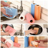Pack of 2 disposable nonwoven kitchen cleaning towel rolls for washing dishes, drying hands, and home cleanup.
