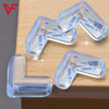 4-Piece Silicone Table Corner Protectors with adhesive backing for baby proofing furniture and edge safety.