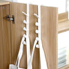 ABS 5-hook over-the-door heavy-duty organizer rack for coats, towels, and bags on cabinet or bathroom doors.