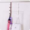 ABS Over The Door 5-Hook Heavy-Duty Organizer Rack for coats, bags, and towels on bedroom or kitchen cabinet doors.