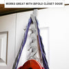 ABS 5-hook over-the-door hanger rack for closet, bathroom, or kitchen doors, organizing coats, bags, and accessories.
