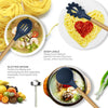 12-piece silicone kitchen utensil set with heat-resistant non-stick spoons, ladles, and wooden handles.