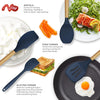 12-piece silicone kitchen utensil set with wooden handles, heat-resistant spatula, turner, and nonstick cooking tools.