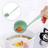 2 in 1 plastic draining colander soup spoon used to scoop food and strain liquid from pots and bowls.