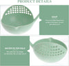 2 in 1 plastic draining colander soup spoon with filter holes for straining water and oil in the kitchen.