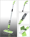 Water Spray Mop with refillable bottle and microfiber cleaning pad for efficient floor cleaning and dust removal.