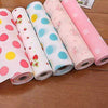 Kitchen and Drawer Liner Cabinet Roll in various colorful patterns of polka dots, strawberries, and floral prints.