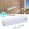 Retractable Automatic Clothesline, 4-line wall-mounted drying rack with 3.2m adjustable cord for indoor laundry use.