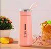 NICE Water Bottle: Pink stainless steel vacuum insulated flask with carry loop for travel and sports.