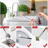 Sink drain clog wire tool with flexible spring claw for removing hair and debris from sinks, toilets, and floor drains.