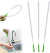 Sink drain cleaning brush set for flexible, long-reach clog removal and deep cleaning of bathroom and kitchen pipes.