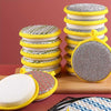 2 in 1 multicolor dishwashing scrub and sponge set for heavy-duty kitchen cleaning and non-scratch cookware care.
