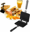 Non Stick Waffle Maker for stovetop use, featuring a durable coating for easy breakfast cooking and waffle release.