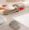 Plastic soap dish with cover, drainable and leak-proof portable travel soap case for bathroom or camping use.