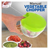 Speedy Chopper manual vegetable cutter with pull cord mechanism for quick food preparation in kitchen.