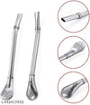Stainless steel spoon with straw, a durable metal yerba mate bombilla filter straw for tea and beverages.