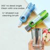 3 In 1 Bottle Gap Cleaner Brush with U-shaped design for deep cleaning cup lids, crevices, and narrow corners.