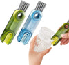 3 In 1 Bottle Gap Cleaner Brush for deep cleaning cup lids, crevices, and narrow corners with scrub bristles.