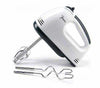 Super Hand Mixer with 7 speed settings, stainless steel beaters, and dough hooks for kitchen baking.