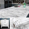 White marble sheet adhesive contact paper for kitchen countertops, furniture, and home decor renovation projects.