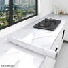 White Marble Sheet self-adhesive wallpaper for kitchen countertops, waterproof contact paper roll.