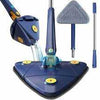 Triangle mop with 360-degree rotating head and adjustable long handle for deep wall and floor cleaning.