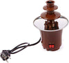 3 Tier Mini Chocolate Fountain with stainless steel base, heating and motor switches, ideal for parties and fondue.