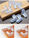 4 PCs Table Corner Set, clear silicone baby proofing corner guards with adhesive for furniture safety.
