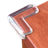 4 PCs Table Corner Set, clear silicone baby-proof furniture corner guards for child safety protection.